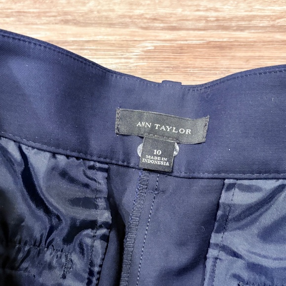 ANN TAYLOR Cotton Stretch Navy Trousers/Pants, New Without Tags, Size 10 - Picture 3 of 4